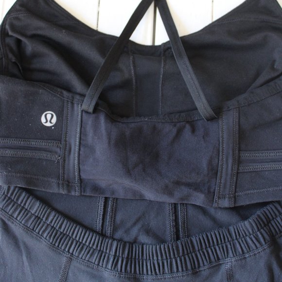 Black Vintage 2000s Lululemon Cross Back Active Tank Top - Picture 5 of 5